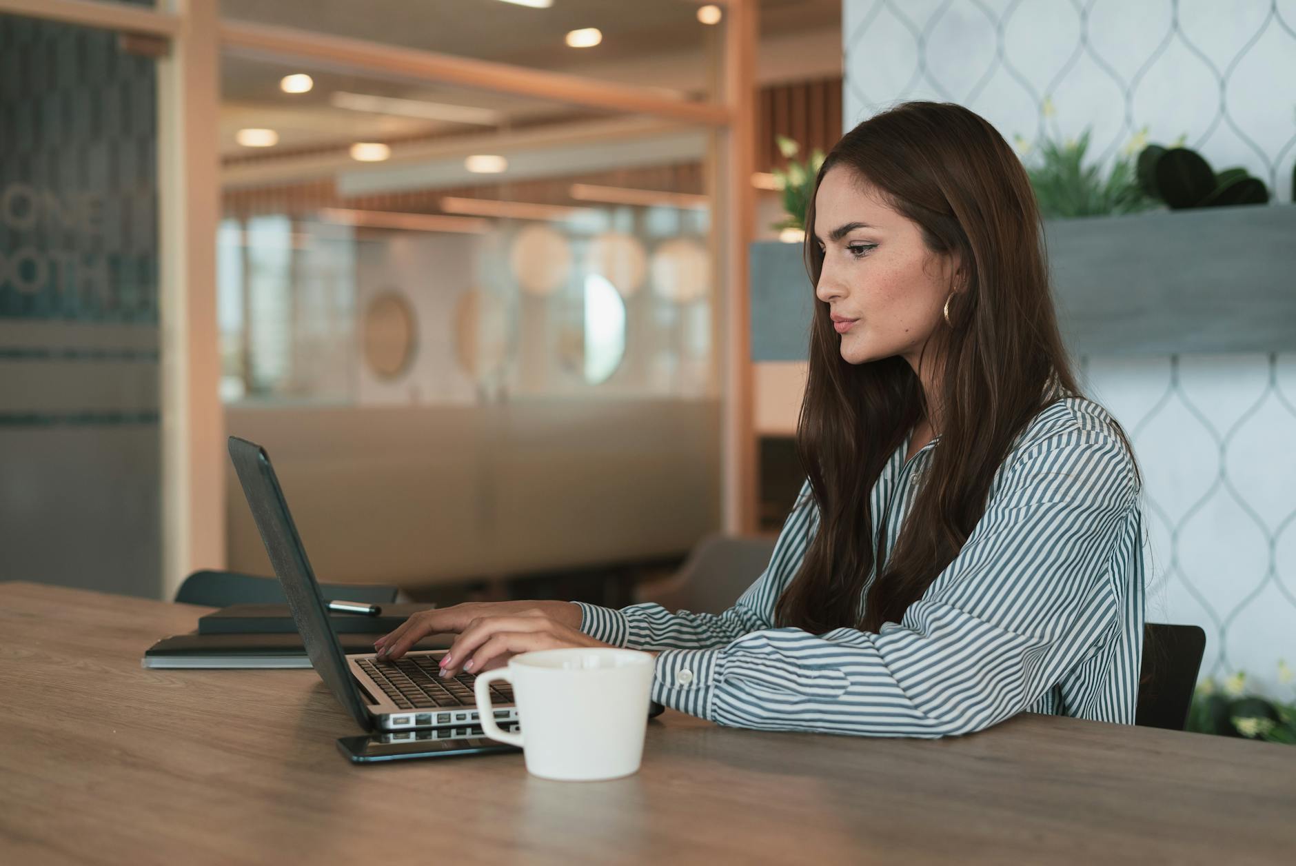 portrait of woman working in office